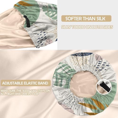 Satin Hair Bonnet Silk Bonnet for Sleeping Double Layer Elastic Adjustable Reusable Cute Aesthetic for Women Girls - Image 3