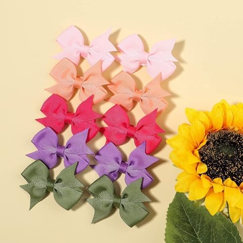 ALinmo Hair Clips for Girls - 80PCS Fully Lined Tiny Alligator Bows in Pairs for Infants and Toddlers - Image 4