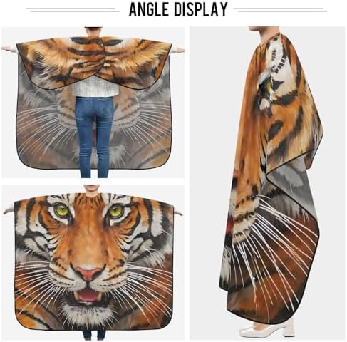 ALAZA Vintage Tiger Animal Barber Cape for Men Women, Waterproof Haircut Apron Beard Shaving Bib Hair Cutting Cloth 55 x 65 Inch - Image 5