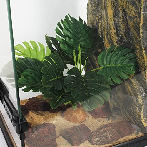Fake Monstera Plants Reptile Terrarium Decor Gecko Tank Accessories - Image 6