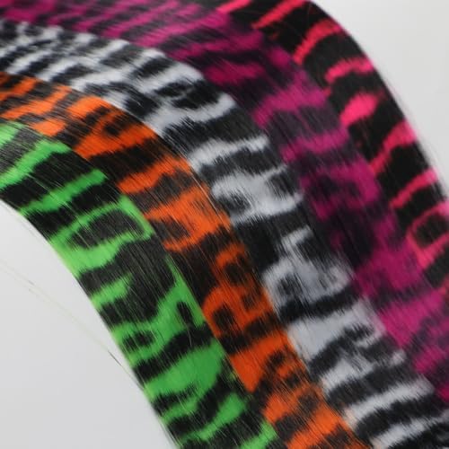 Ms Aloe 5 Pcs Leopard Print Clip in Hair Extensions 18inch Synthetic Straight Clip in Hair Extensions Stripe Printed Hairpiece Colorful Colored Hair Accessories for Women (5 Colors) - Image 6