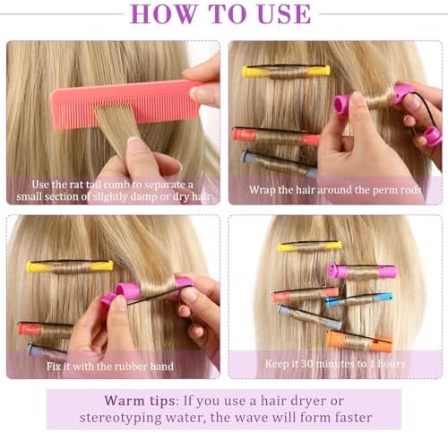 Willbond 72-Piece Hair Perm Rods Kits, Long Cold Wave Hair Rollers - Image 3