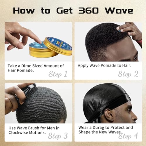 Curved 360 Wave Brush For Men - Medium Hard Palm Brush for Laying Down 360 Waves Made with Natural Boar Bristle and Wood Easy to Hold - Strong Hold Travel Size Wave Pomade Greasy 360 Layer Hair Waves - Image 6
