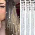 18 Pcs Hair Tinsel Clip in, Glitter Tinsel Hair Extensions by Nielp