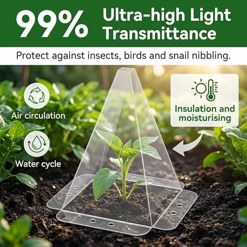 10 Pack Garden Cloches,Clear Reusable Plant Bell Covers,7.8"x11" - Image 4
