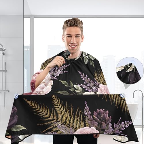 ALAZA Retro Rose Flower Barber Cape for Men Women, Waterproof Haircut Apron Beard Shaving Bib Hair Cutting Cloth 55 x 65 Inch - Image 7