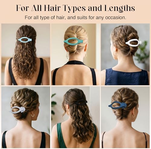 AWAYTR 6Pcs French Flat Hair Clips, Lay Flat Claw Clip for Women - Image 6
