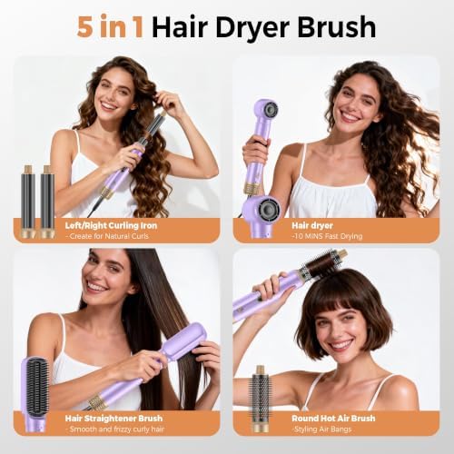 5 in 1 Blow Dryer Brush, Upgrade Hair Dryer Brush Set Multifunctional - Image 2