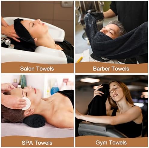 Orighty Salon Towels, 2 Pack Black Microfiber Hair Towel (16 x 29 Inch) - Image 6