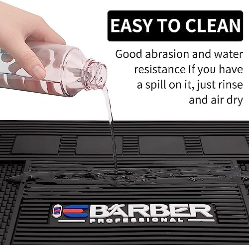 Magnetic Barber Mat for Station Barber Organizer Mat for Clipper Salon Station Tools with 6 Slots for Clippers Salon Barbershop Work Station Pads anti slip 19" X 12.5”-Black - Image 4