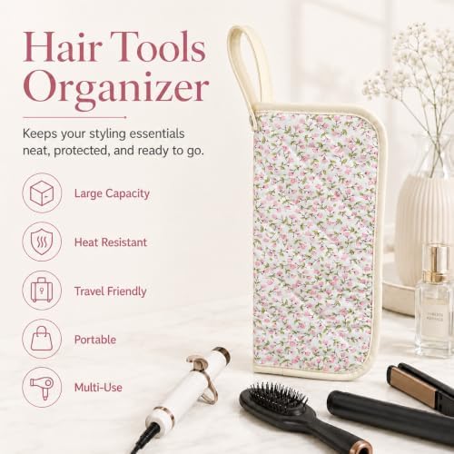 GISMTR Curling Iron Travel Bag Heat Resistant Hair Tools Organizer, Hot Tools Storage Case, Portable Hair Styling Tools Pouch for Curling Iron, Flat Iron, Straightener - Image 6