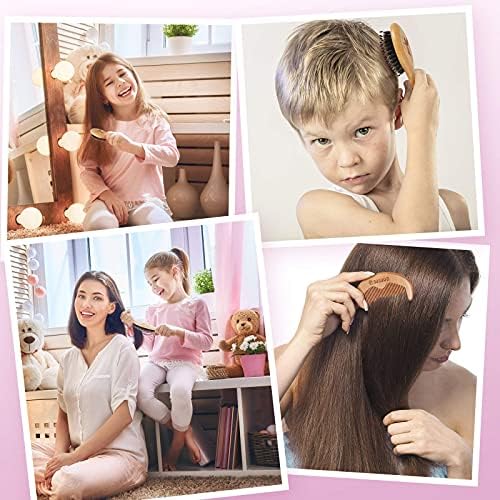 Hair Brush Set, Boar Bristle Hairbrushes for Women Men Kids All Hair Types for Detangling & Smoothing - Image 5