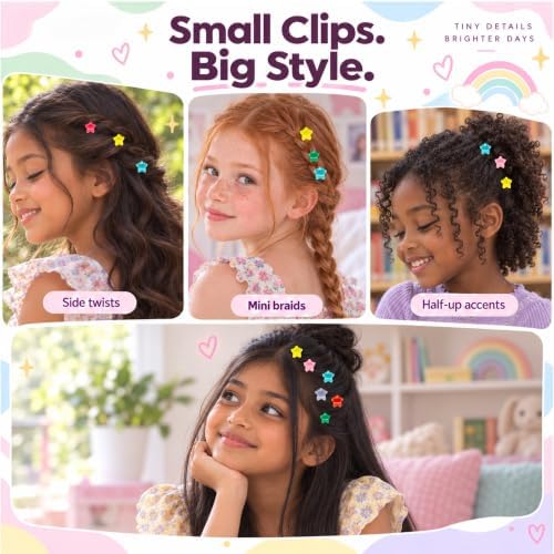Mini Star Hair Clips for Baby, 100 Pcs Toddler Hair Clips - Image 5