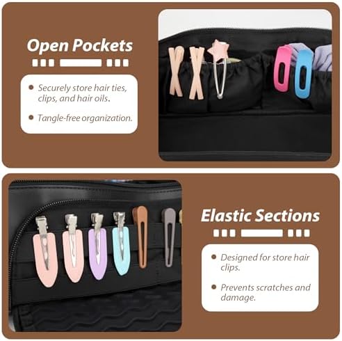 Hot Hair Tools Travel Bag with Heat Resistant Silicone Mat, Black - Image 6