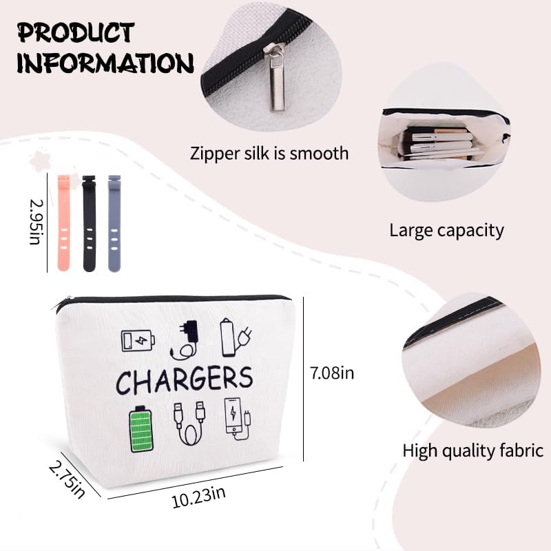Charging Cable Organizer Bag Pouch Travel Elastic Silicone Cable Straps Cord Organizer Anti Loss Portable Earphone Plug Charger Storage Bag Data Cables Protector Cover Charge Cord Tie Wrap Protection - Image 6