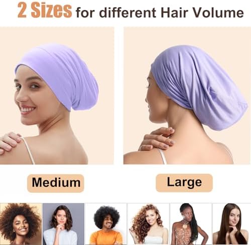 Satin Bonnets for Sleeping Adjustable Silk Lined Bonnet Sleep Cap Hair Wrap - Image 2