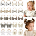 DED Baby Hair Ties with Bows, 20pcs Elastic Ponytail Holders for Infants by DED