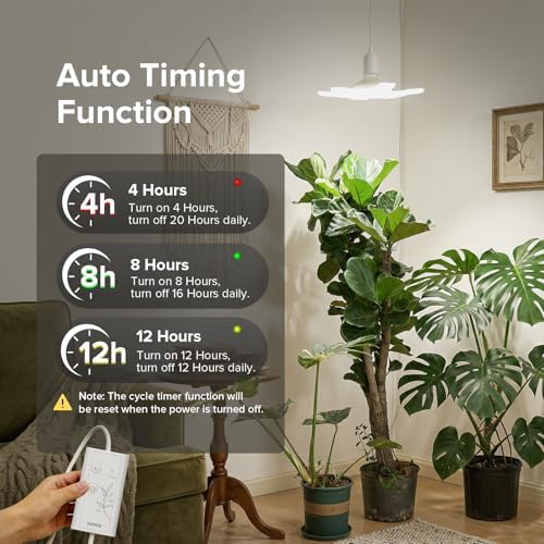 SANSI Grow Lights for Indoor Plants Full Spectrum, Hanging Light with Timer - Image 4