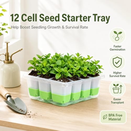 5 Pack 60-Cell Flexible Silicone Seed Starter Trays for Easy Transplant - Image 2