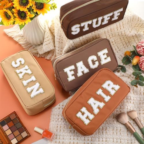 Remerry 4 Pcs Makeup Bags Nylon Set,Brown Series - Image 2