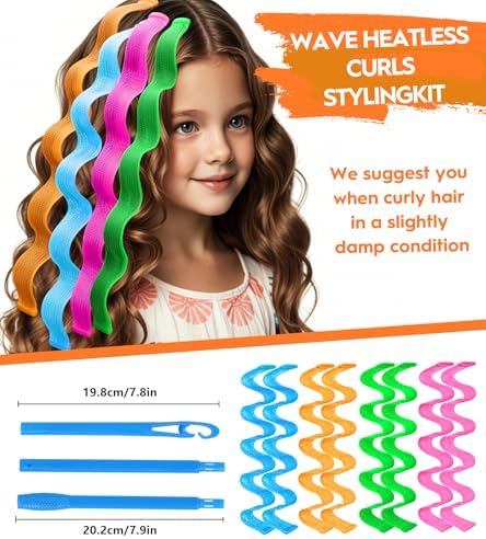 42 Pcs Heatless Wave Curlers for Medium Long Hair, 17.7 Inch - Image 5