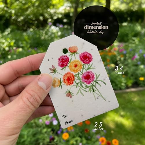 24 Plantable Seed Paper Thank You Tags, 4 Floral Designs - Image 3