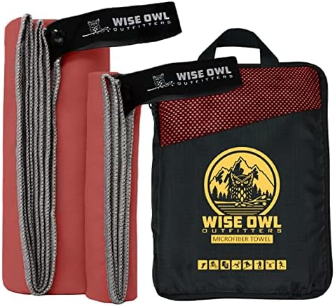 Wise Owl Outfitters Microfiber Camping Towel - Quick Dry Towel for Travel, Backpacking, Hiking, Beach, Gym & Yoga - Compact, Fast Drying & Lightweight by WiseOwlOutfitters