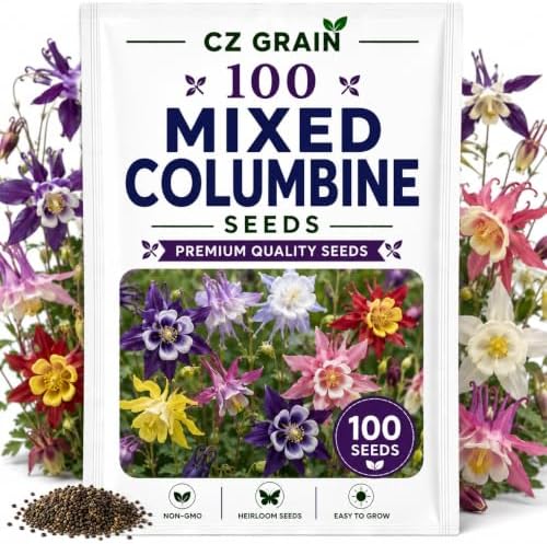 Garden Seeds for Planting, 100 Columbine Mix by CZGrain