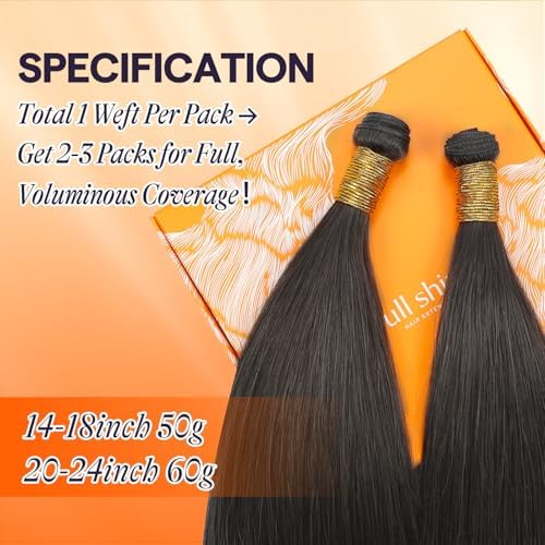 Full Shine Genius Weft Hair Extensions Human Hair 18 Inch 50G - Image 4