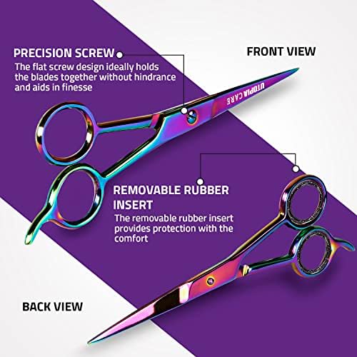 Utopia Care Hair Cutting and Hairdressing Scissors 6.5 Inch, Premium Stainless Steel Shears with Smooth Razor and Sharp Edge Blades for Salons, Men, Women and Kids, Rainbow - Image 4
