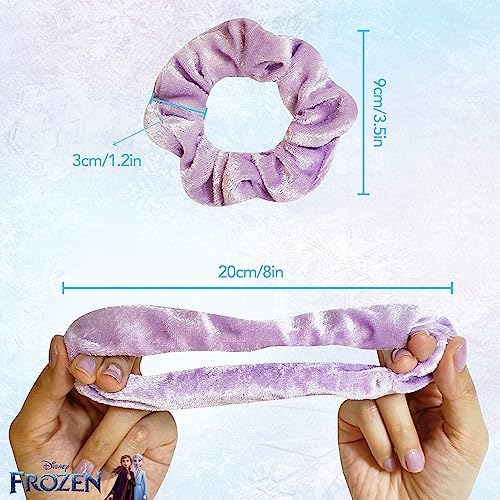 Frozen Princess Elsa Hair Accessory 5 Pcs Set - 1 Regular 9 inch Frozen Hairbrush & 4 Frozen Scrunchies - Detangling Brush & Elastic Hair Ties Ropes for Girls, Ages 3+ - Image 6