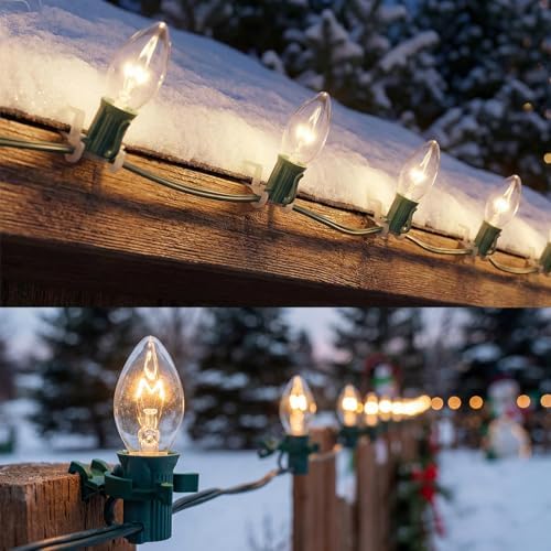 25 Pack C7 Clear Replacement Bulbs, C7 Outdoor Candle Light Bulbs, Night Candle Light for Indoor Outdoor Patio Bistro Party Decor Christmas String Light, E12 Candelabra Base, 5W - Image 7