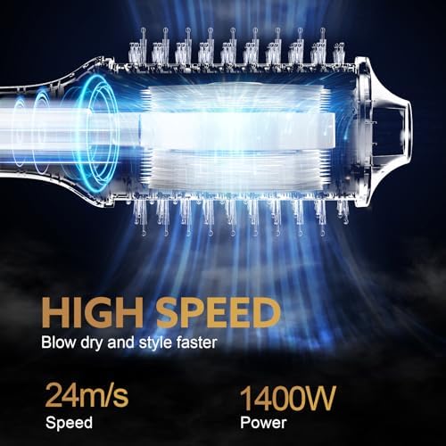 Blow Dryer Brush Hair Dryer | One-Step Hot Air Brush with Oval Volumizer High-Speed Hair Styler with Negative Ions for Drying & Smoothing & Volumizing for All Hair Types 110000 RPM White - Image 6
