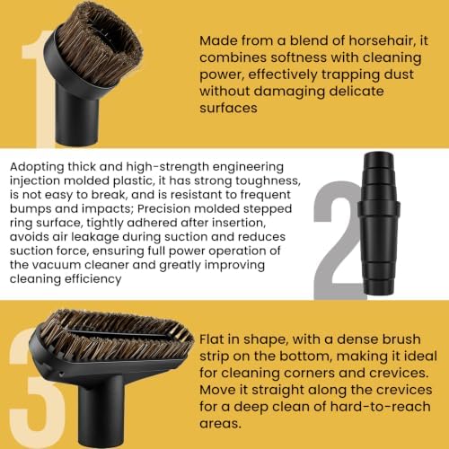 3Pcs Horse Hair Vacuum Brush Attachment Set - Image 4