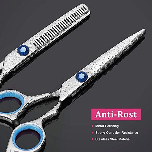 Sirabe 11 PCS Hair Cutting Thinning Scissors Set, Sapphire Professional Haircut Scissors Kit Stainless Steel Barber Texturizing Shears Tools for Salon Hairdressing Home - Image 5