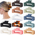 Sisiaipu 3.5 Inch Medium Hair Accessories - 12 Pcs Square Jaw Clips for Thick and Thin Hair, Rectangular Rectangle Basic Color Hair Clips for Women and Girls by SisiaipuHairClawClips
