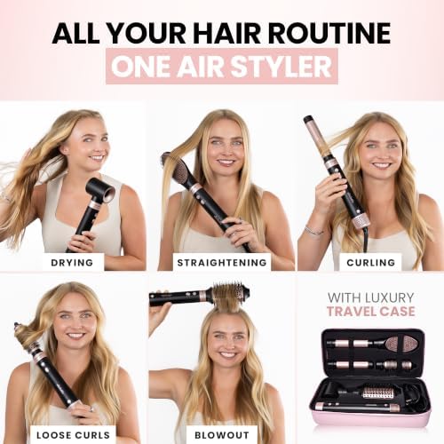 ELLA BELLA® 6 in 1 Professional Hot Air Styler & Straightener, Fast Drying - Image 2