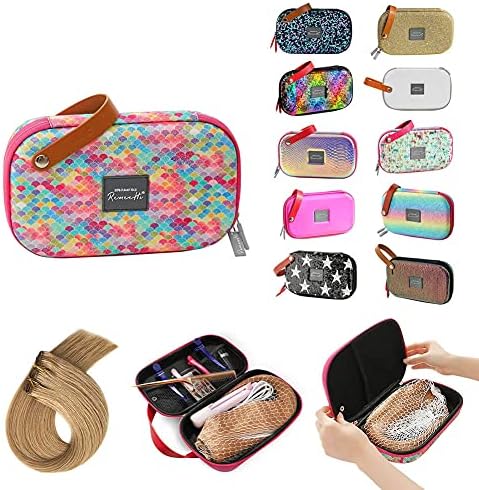 RemeeHi Hair Lace Wig Travel Bag Storage Case,Hair Wig Hair Tools Hairdressing Bag, Hair Stylist Cosmetic Organizer with Accessory Pockets Small G107 - Image 2