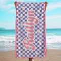 JML Personalized Beach Towel with Name, Custom Flower Beach Towel, Customized Microfiber Pool Towel, Quick Dry & Absorbent Swim Towel for Adult,Anniversary, Birthday, Summer Holiday,Vacation by JML