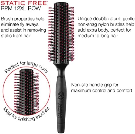 Cricket Static Free RPM 12XL Row Round Hair Brush - Effortless Curling, Blow-Drying, and Styling, Ideal for Adding Volume and Creating Smooth Finishes, All Hair Types - Image 3