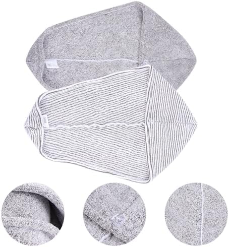 Women Hair Drying Towels 2 Pack Coral Fleece Wrap Cap for Long Hair - Image 6