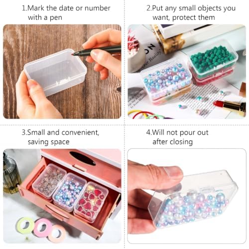 Jetec 18 Pieces Small Clear Plastic Storage Box, 3.3 x 2.1 x 1 Inch - Image 6