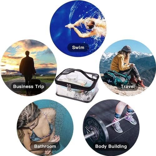 Black Makeup Bag Zipper Waterproof Portable Travel Storage Pouch 2 Pcs - Image 4