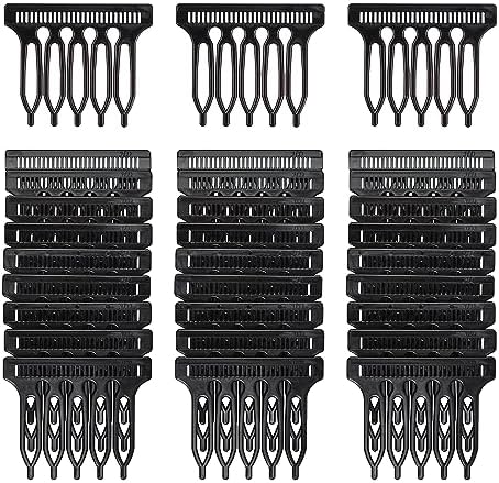 30 Pcs Hair Combs Black Plastic Clips 5-teeth Wig Combs for Lace Wigs Cap Making Wigs Accessories Styling Tools by YTBYT