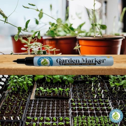 Garden Marker Pen (6 Pack) | Weather & UV Fade Resistant Black Permanent Markers for Plant Labels, Nursery Tags, Garden Tools, and Outdoor Use - Image 2