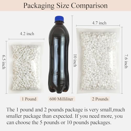 FANTIAN White Pebbles for Indoor Plants, 3/8 Inch Decorative White Stones. Polished River Rocks for Potted Plants Vase Cactus Bird Bath and Outdoor Garden Landscaping - Image 3