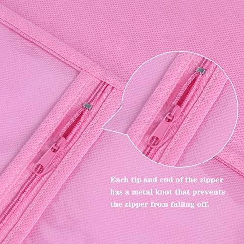 Wig Storage Bags with Hanger - Hair Extension Holder for Styling - Transparent Organizer Set (3PCS/PINK) - Image 6