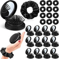 Sliner 24 Pcs Mini Hair Brush with Mirror and Scrunchies, Black by Sliner