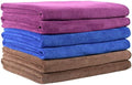 JML Microfiber Towels, Bath Towel Sets (6 Pack, 27" x 55") - Extra Absorbent, Fast Drying, Multipurpose for Bath, Swimming, Fitness, Sports, Yoga, Blue/Brown/Purple by JML
