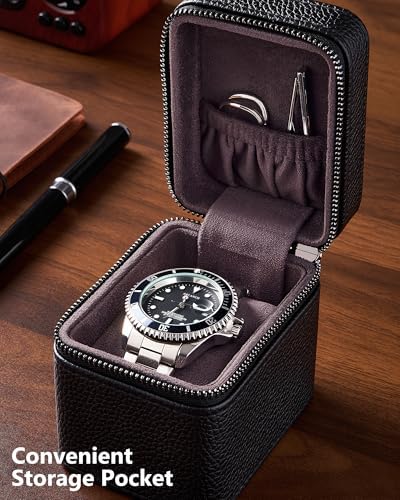 ProCase Single Watch Travel Case for Men, Portable Watch Holder -Black - Image 2